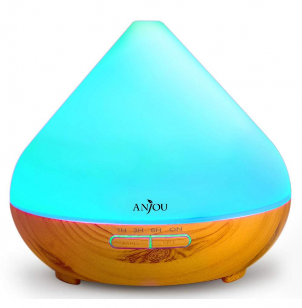 Difuzor aroma cu Ultrasunete Anjou AJ-AD001, 300ml, 13W, LED 7 culori, oprire automata - Nuc Natur [2]