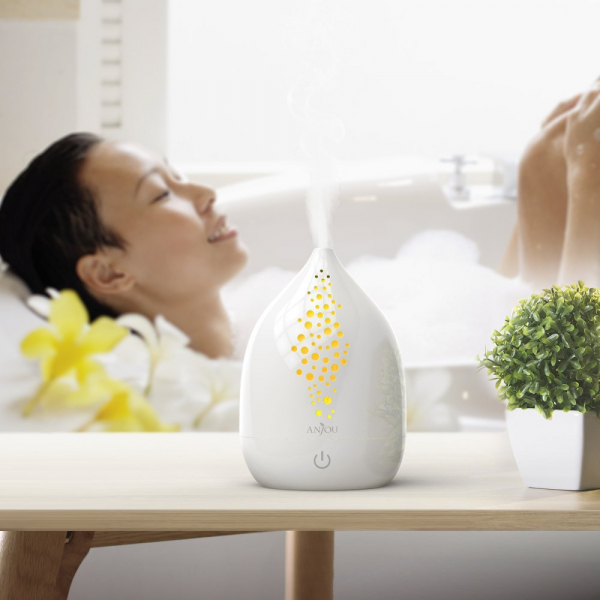 Difuzor aroma cu Ultrasunete Anjou AJ-AD006, 200ml, 13W, LED 7 culori, oprire automata - Alb [6]