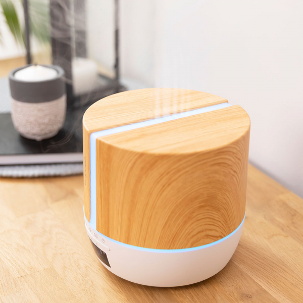 Difuzor aroma cu Ultrasunete Smart Cecotec PureAroma 550 Connected, control din Smartphone, 7 culori LED, boxa incorporata - Stejar [10]