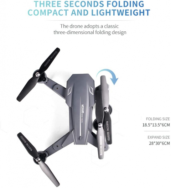 Drona Visuo XS809HW Camera 2Mp cu transmisie pe telefon, altitudine automata, brate pliabile [9]