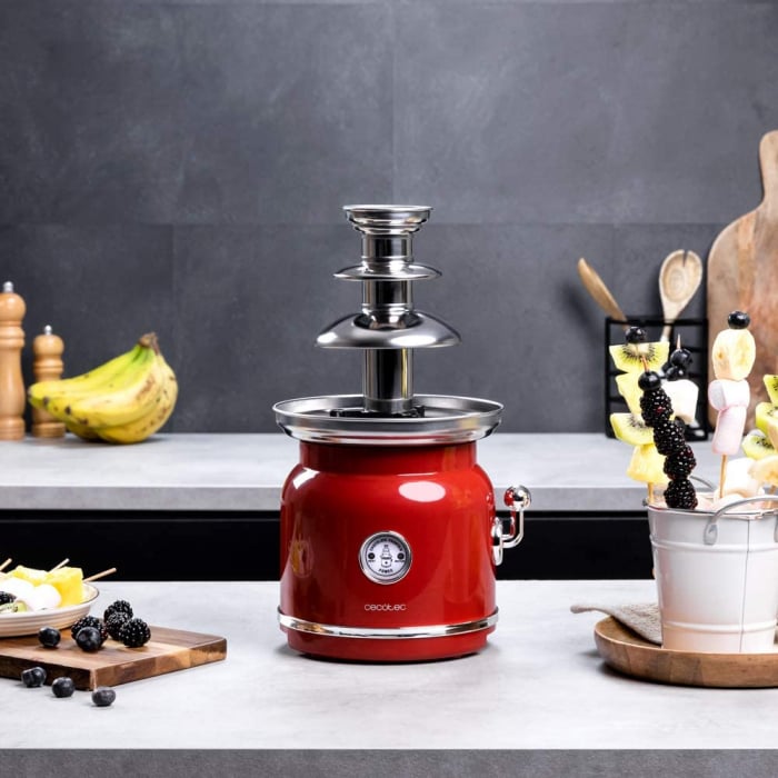 Fantana de ciocolata, Cecotec Fun Chocolicious, 90W, design retro,3 niveluri, Capacitate 700ml, Inox [5]