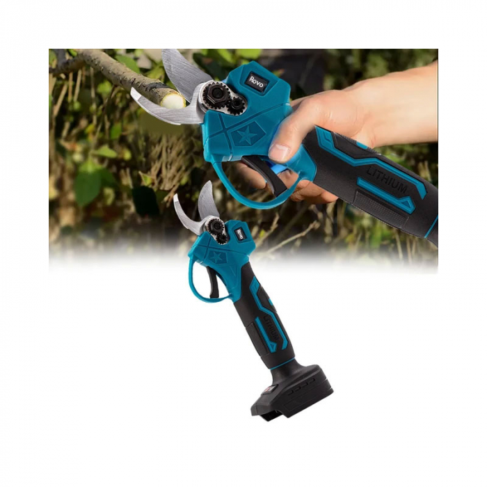 Foarfeca electrica pentru gradina Rovo RV-FE, motor brushless, 2 acumulatori 2000mAh, 800W, valiza de transport [3]
