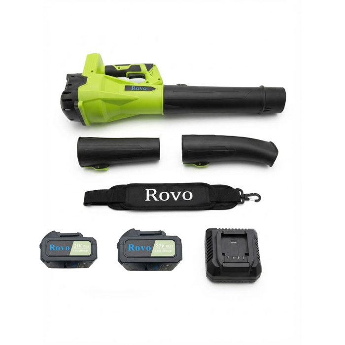 Suflanta pentru frunze cu acumulator Rovo BF811, 6 niveluri de viteza,  2 acumulatori, 21V, 4.0Ah, viteza 209 km/h, 650CFM [9]