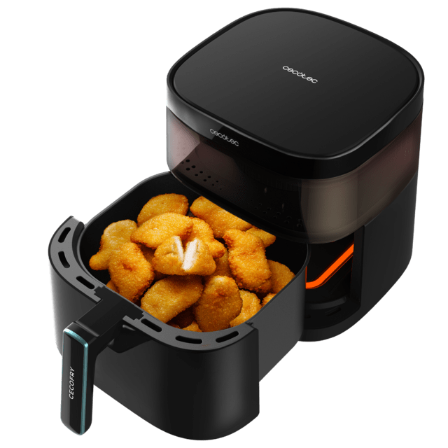 Friteuza aer cald 6 litri, rezistenta dubla, Cecotec DuoHeat 6000, 2200W, gatire 3D, 8 programe, fereastra [2]