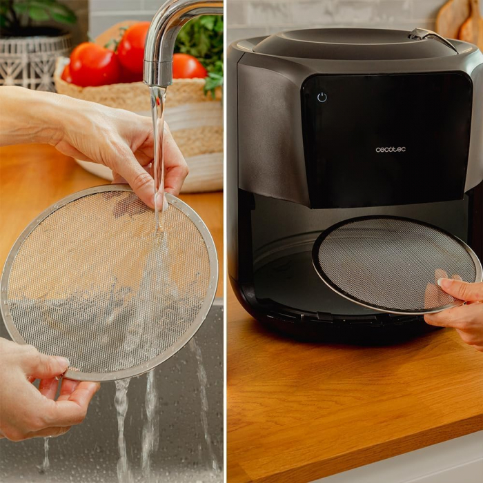 Friteuza cu aer cald, fara ulei Cecotec Cecofry Rain, Pulverizator, 1550W, 5.5L, Control tactil, 8 Programe, Pulverizare automata si manuala cu 7 niveluri [9]