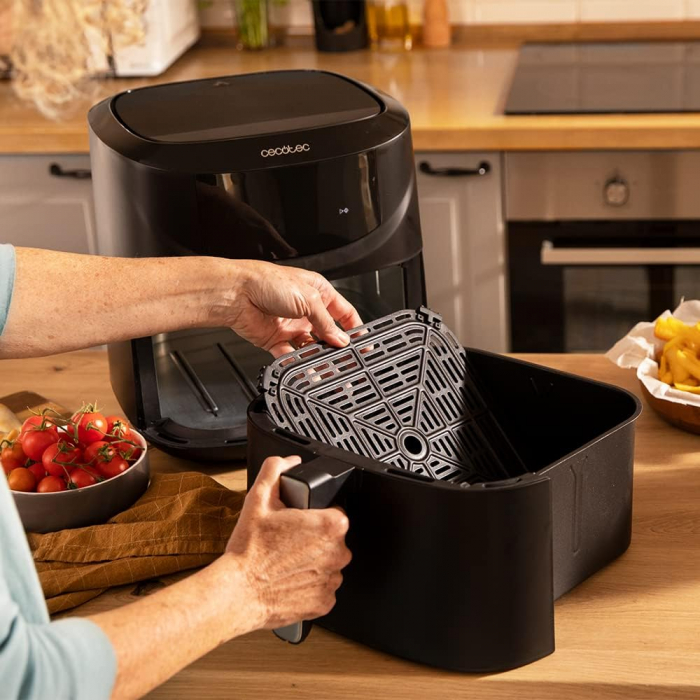 Friteuza cu aer cald, fara ulei Cecotec Cecofry Absolute 7600, 2000W, 7.6L, Control tactil, 8 Programe Presetate [8]