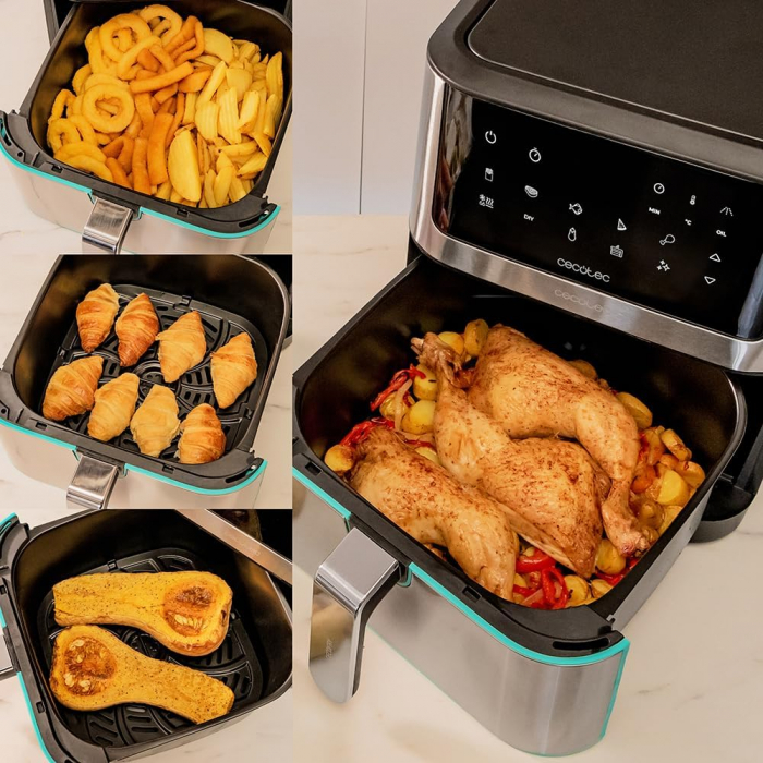 Friteuza cu aer cald fara ulei Cecotec Cecofry Supreme 8000, Air Fryer, 1800W, 8L, Control tactil, 10 Programe Presetate [2]