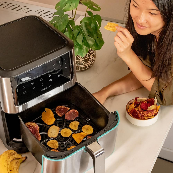 Friteuza cu aer cald fara ulei Cecotec Cecofry Supreme 8000, Air Fryer, 1800W, 8L, Control tactil, 10 Programe Presetate [5]