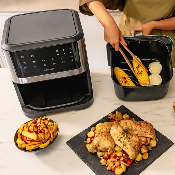 Friteuza cu aer cald fara ulei Cecotec Cecofry Supreme 8000, Air Fryer, 1800W, 8L, Control tactil, 10 Programe Presetate [6]