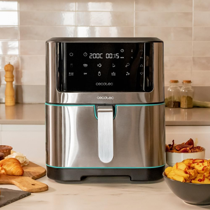 Friteuza cu aer cald fara ulei Cecotec Cecofry Supreme 8000, Air Fryer, 1800W, 8L, Control tactil, 10 Programe Presetate [7]