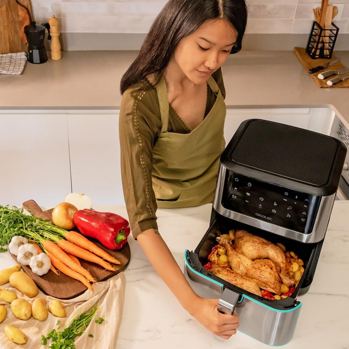 Friteuza cu aer cald fara ulei Cecotec Cecofry Supreme 8000, Air Fryer, 1800W, 8L, Control tactil, 10 Programe Presetate [3]