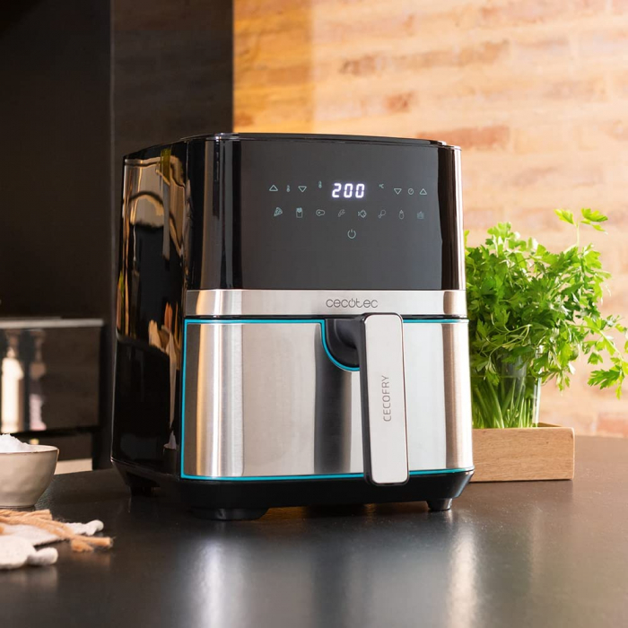 Friteuza cu aer cald, fara ulei Cecotec Full Inox 5500 Pro, 1700W, 5.5L, Control tactil, 8 Programe Presetate - RESIGILAT [5]