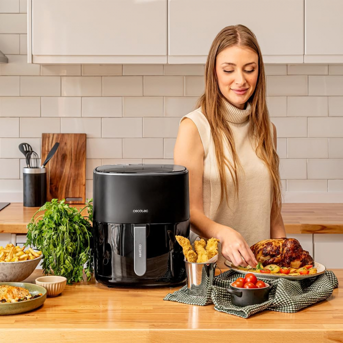 Friteuza cu aer cald fara ulei Cecotec Cecofry Fantastik 6500, Air Fryer, 1700W, 6.5L, Control tactil, 12 Programe Presetate [4]
