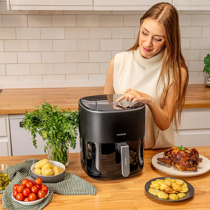 Friteuza cu aer cald fara ulei Cecotec Cecofry Fantastik 6500, Air Fryer, 1700W, 6.5L, Control tactil, 12 Programe Presetate [8]