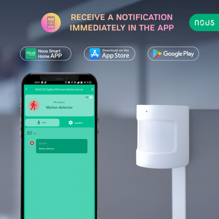 Senzor Smart de Miscare PIR NOUS E2, ZigBee [3]