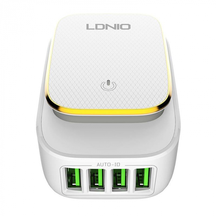 Incarcator Retea cu functie de lumina de noapte LDNIO A4405, 3x USB, 22W [2]