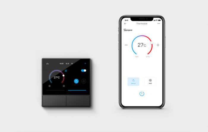 Intrerupator Smart cu touch si functie termostat Sonoff NS Panel [8]