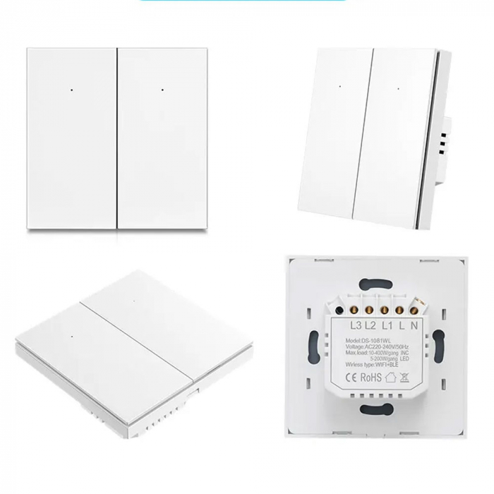 Intrerupator Smart Rovo 1081WL, 3 canale, Wifi si Bluetooth, Tuya, Life Smart, Alexa si Google Assistant, fara nul [6]