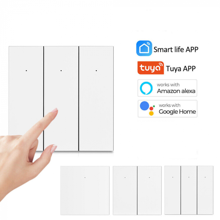 Intrerupator Smart Rovo 1081WL, 3 canale, Wifi si Bluetooth, Tuya, Life Smart, Alexa si Google Assistant, fara nul [5]