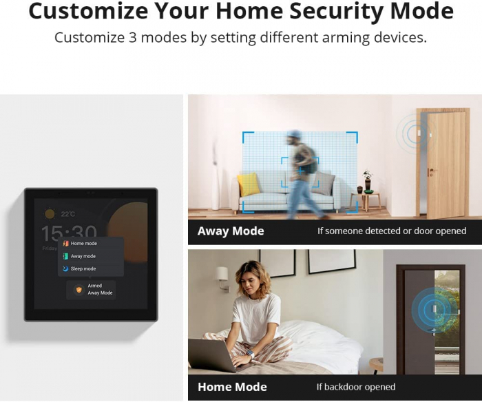 Panou Sonoff NSPanel Pro, Smart, Wifi, hub Zigbee 3.0, termostat, control aplicatie, interfon - Negru [9]