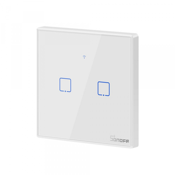 Intrerupator Smart  cu Touch WiFi + RF 433 Sonoff T2 EU TX, (2 canale) [2]