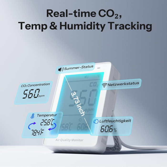 Sonoff AirGuard CO2 SAWF-08P WiFi LCD Aparat de masurare a calitatii aerului [4]