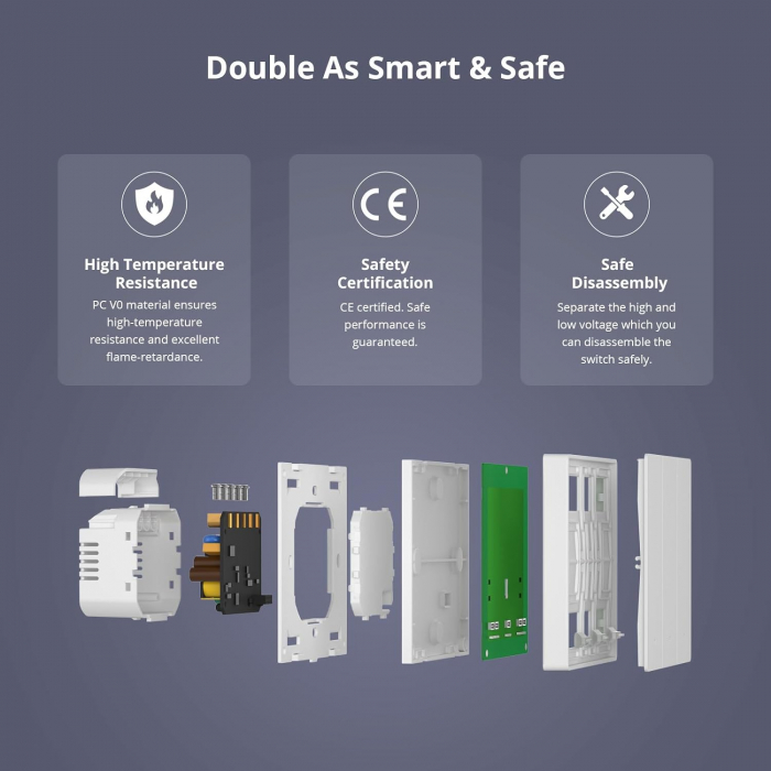 Intrerupator Smart Sonoff M5-3C-80W, WiFi, 6A, Matter, 3 canale [11]