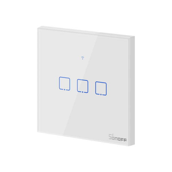 Intrerupator Smart  cu Touch Wifi + RF 433 Sonoff T1 EU TX, (3 canale) [5]