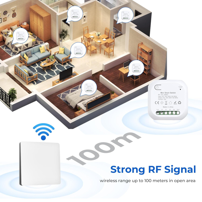Intrerupator Wifi Kinetic Rovo 305-3CH-W, 3 canale, IP67, RF 433MHz, cu revenire [4]