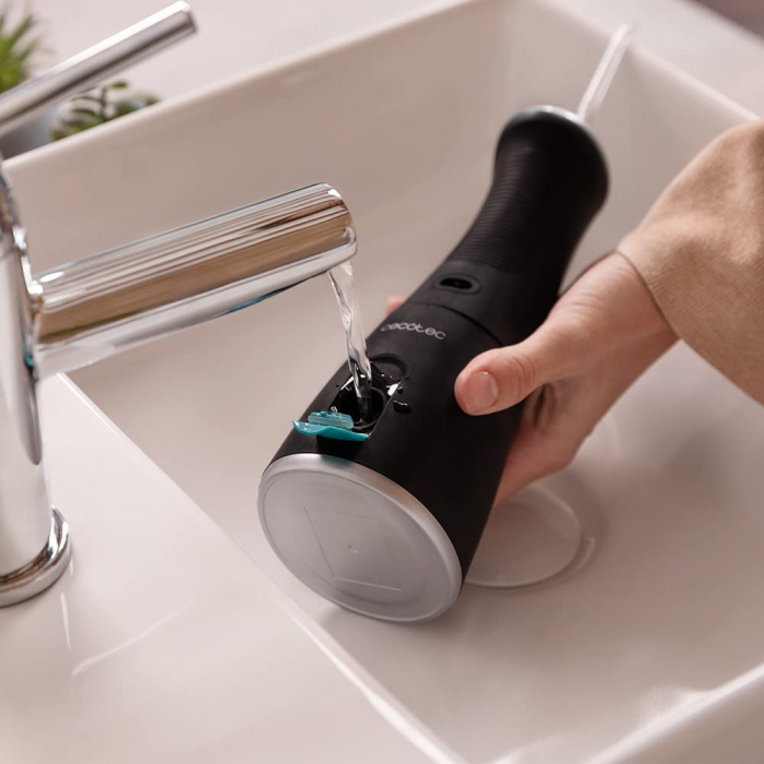 Irigator bucal Cecotec Bamba ToothCare 1100 Jet Liberty, 6 capete diferite,  280ml, 6 programe, Afisaj LED, portabil [6]