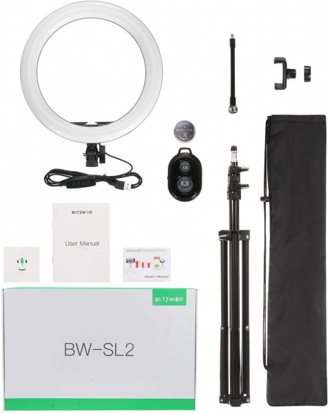 Lampa Circulara LED BlitzWolf BW-SL2 Make up Profesionala, Ring Light 120 Leduri cu Lumina Rece/Calda [13]