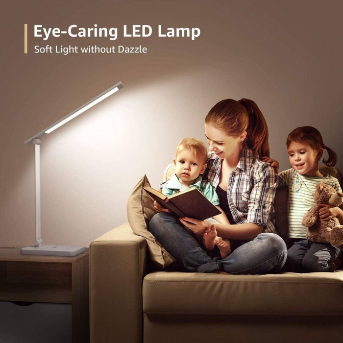 Lampa de birou LED Lepro PR310001 control Touch, 3 moduri, 9W, 800 Lumeni, Alb [4]