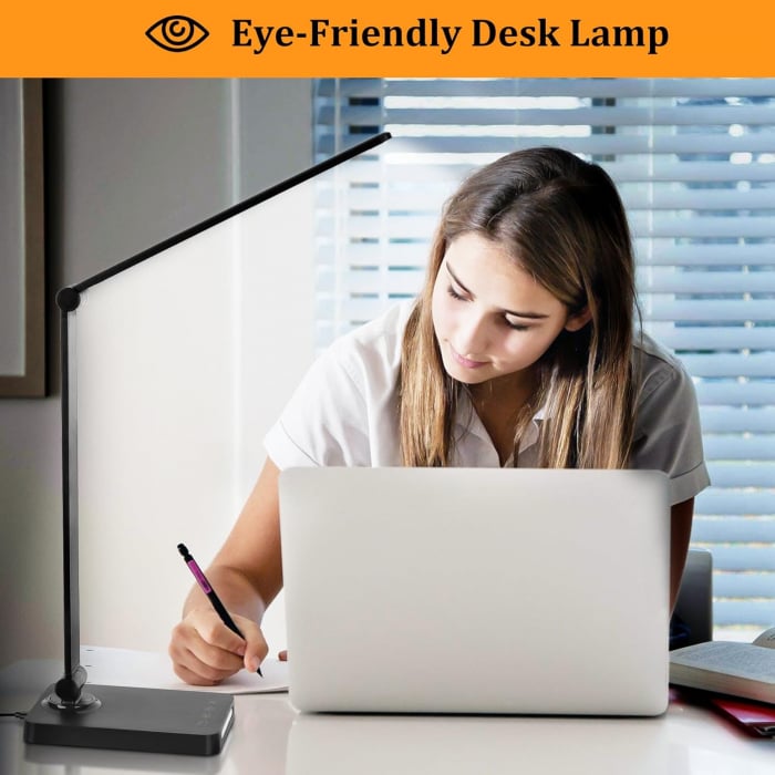 Lampa de birou LED Rovo 5502P, lumina veghe, 5 moduri de lumina, 4 intensitati, 6W, control Touch, USB [3]