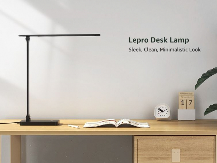 Lampa de birou LED Lepro PR310004 control Touch, 3 moduri, 15W, 655 Lumeni, USB, Negru [3]