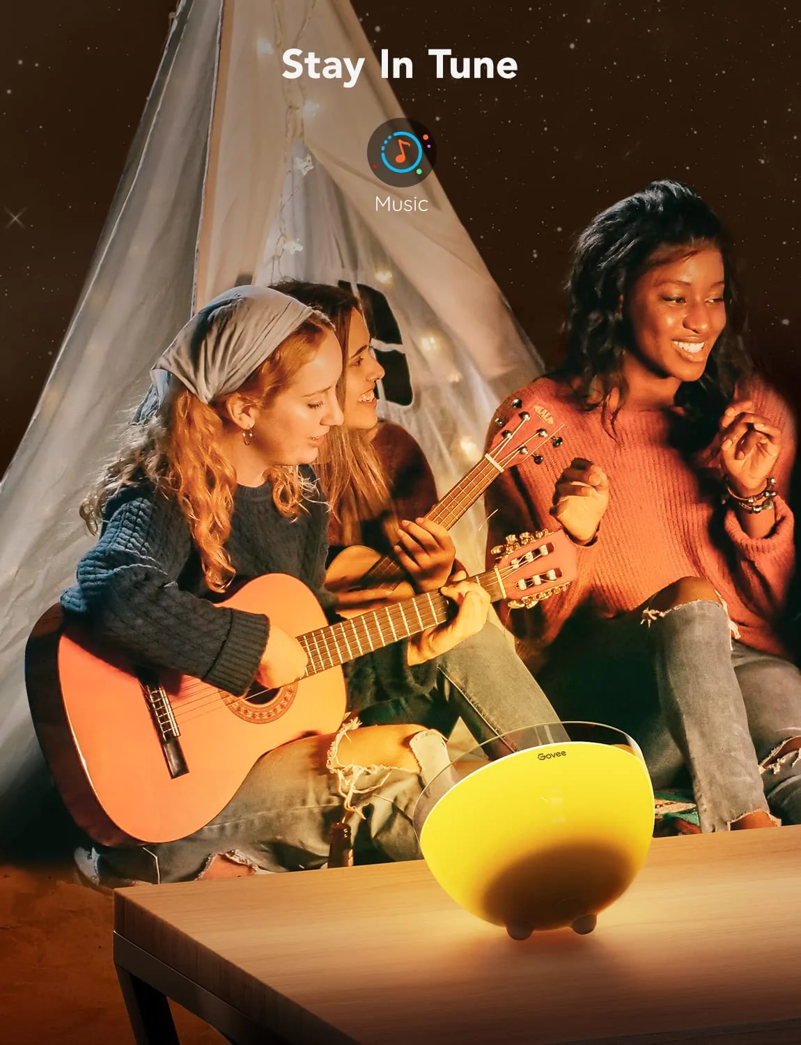 Lampa portabila LED Smart Govee H6058 Ambient RGBWW, Bluetooth/Wireless, 350lm, lumina alba/color [4]