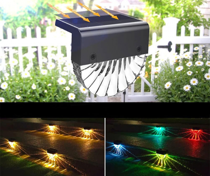 Set 2 lampi solare LED Rovo CD916, 2 moduri, lumina alb-cald, multicoloara [2]