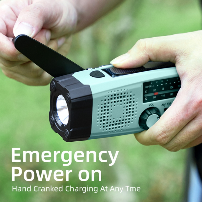Lanterna LED Multifunctionala cu radio Supfire YJ01, incarcare solara sau manuala (dinam), power bank, 100lm, 2000mAh, incarcare usb-c [4]