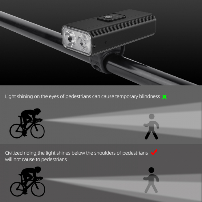 Lanterna LED pentru bicicleta Supfire GT-R3, 1400lumeni, 130m, acumulator 2400 mAh, USB [9]