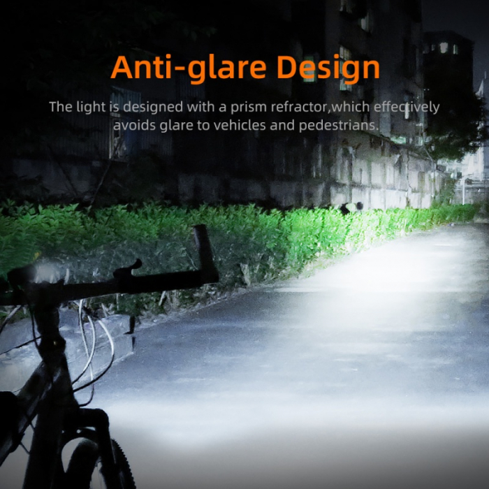 Lanterna LED pentru bicicleta Supfire BL12, 200m, 1200Lm, acumulator 4800 mAh, USB-C [5]