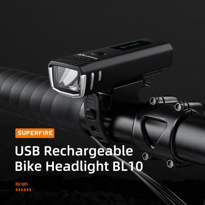 Lanterna LED pentru bicicleta Supfire BL10, Luminazitate automata, 90m, acumulator 1500 mAh, USB [5]