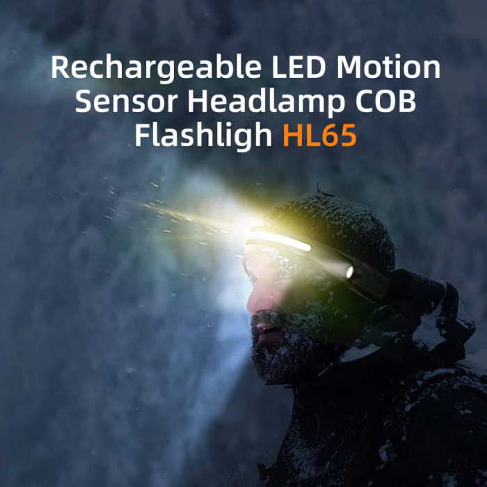 Lanterna LED pentru cap Supfire HL65, COB LED, 340lm, incarcare USB-C, control miscare mana [11]