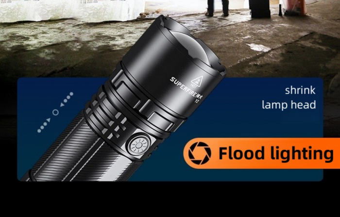 Lanterna LED Superfire Y2, Zoom, 1400lm, 1000M, incarcare USB-C, Lumina fata, spate, 20W [7]
