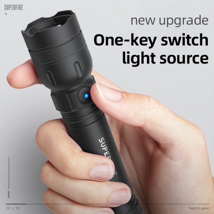 Lanterna LED Superfire S33-C, 210lm, 180M, incarcare USB, 5W [14]