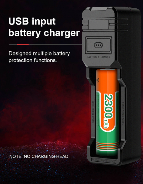 Lanterna LED Superfire S5, 220lm, 300m, incarcare USB, Negru [4]