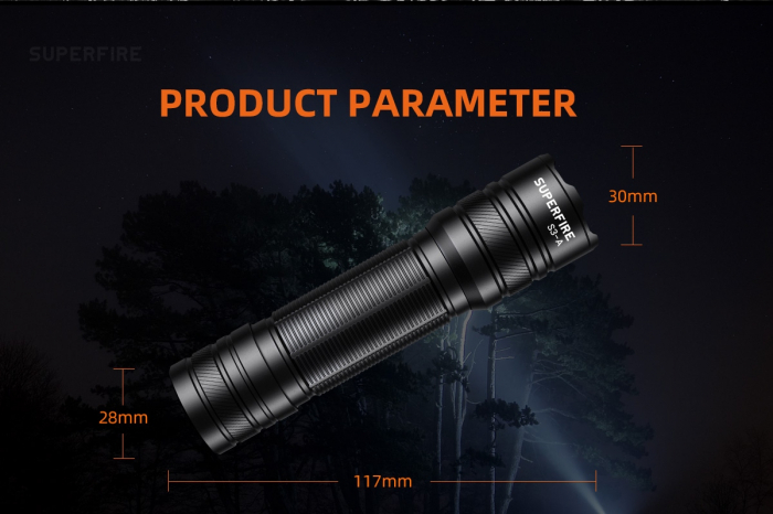 Lanterna LED Superfire S3-A, 146lm, 214M, 800mAh, 3W [2]