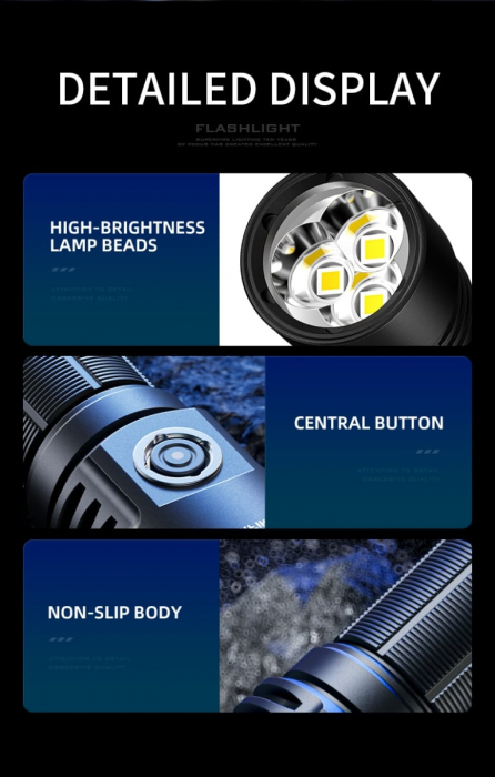 Lanterna LED Superfire L22, 5000lm, 300M, 60W, IP44 [7]