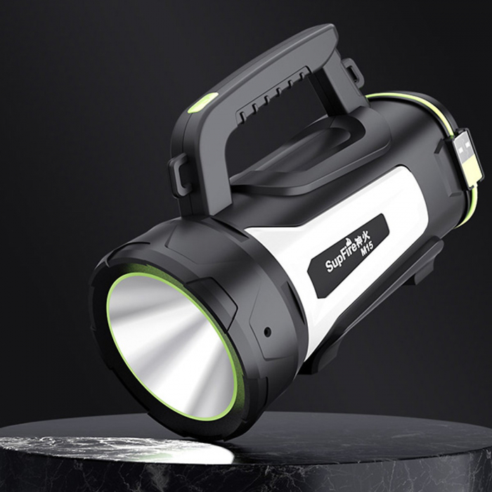 Lanterna LED Superfire M15, USB, 550lm, 400m, PowerBank, incarcare USB, 6000mAh, lumina rosie [10]