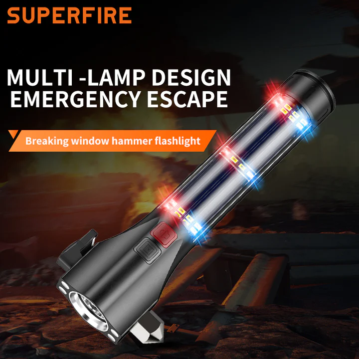 Lanterna Solara LED Superfire D30, USB-C, 310lm, 120m, 200mAh, sonerie, lumina de urgenta [3]