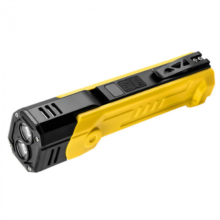 Lanterna Multifunctionala LED Superfire GM06, USB-C, 1500mAh, 355lm, 216m, power bank, lumina rosie, prindere magnetica, IP44 - Galben [1]
