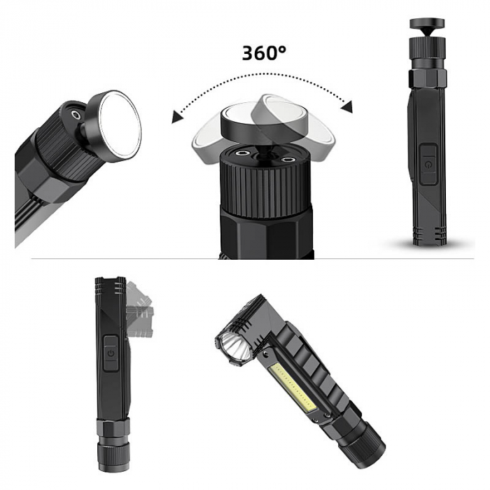 Lanterna Multifunctionala LED Supfire G19, USB, 500lm, 200m, incarcare USB, lumina rosie, suport cap, prindere magnetica [3]
